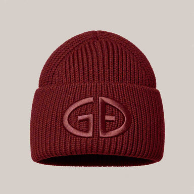 Goldbergh Valerie Beanie in Vino Rosso in Vino Rosso — front. AI-generated from manufacturer reference photographs.
