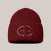 Goldbergh Valerie Beanie in Vino Rosso in Vino Rosso — front. AI-generated from manufacturer reference photographs.