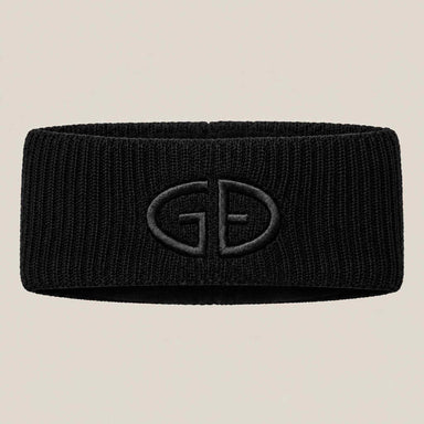 Goldbergh Warmth Headband in Black in Black — front. AI-generated from manufacturer reference photographs.