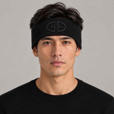 Goldbergh Warmth Headband in Black in Black — mens front. AI-generated from manufacturer reference photographs.
