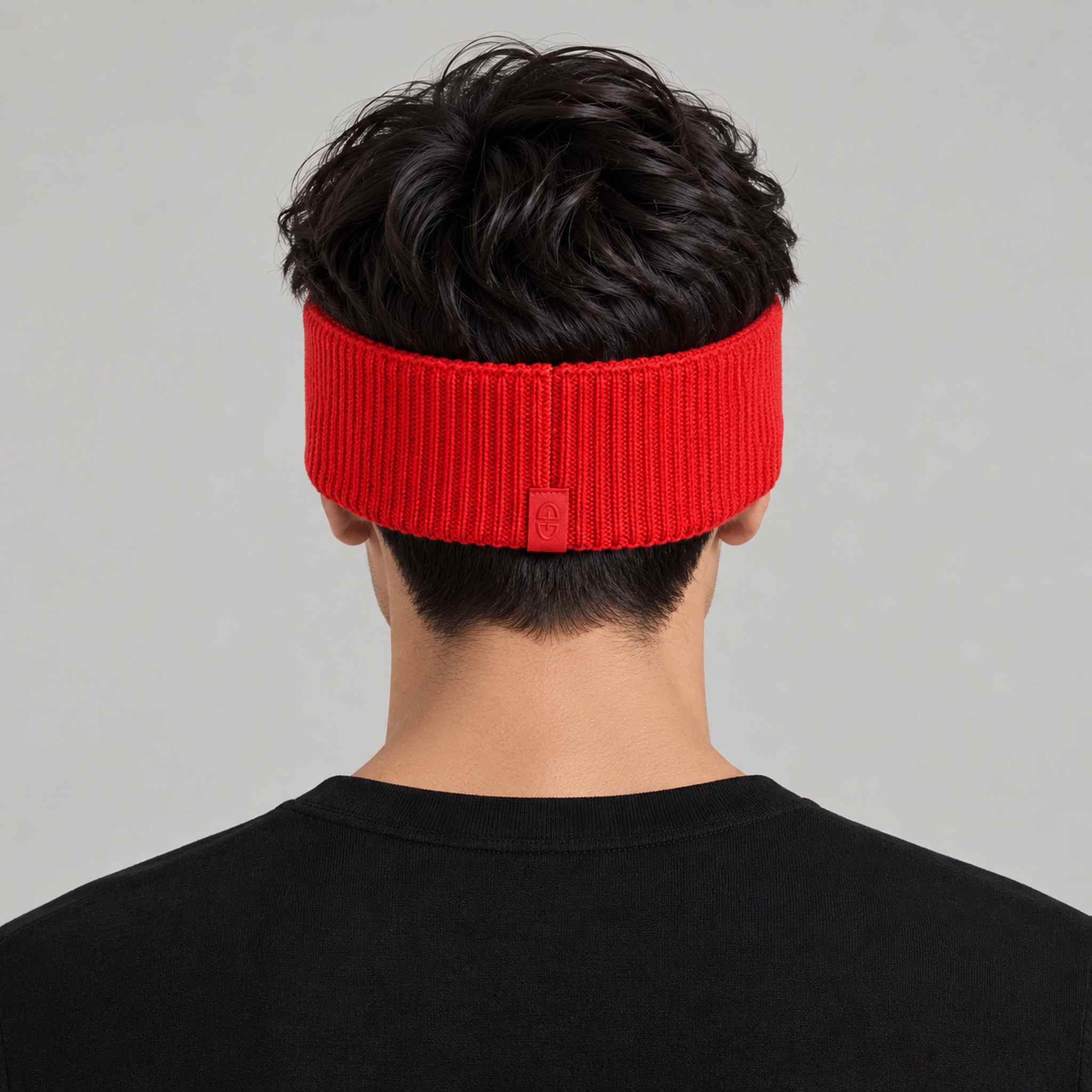 Goldbergh Warmth Headband in Flame Red in Flame — mens back. AI-generated from manufacturer reference photographs.