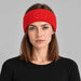 Goldbergh Warmth Headband in Flame Red in Flame — womens front. AI-generated from manufacturer reference photographs.
