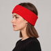 Goldbergh Warmth Headband in Flame Red in Flame — womens side. AI-generated from manufacturer reference photographs.