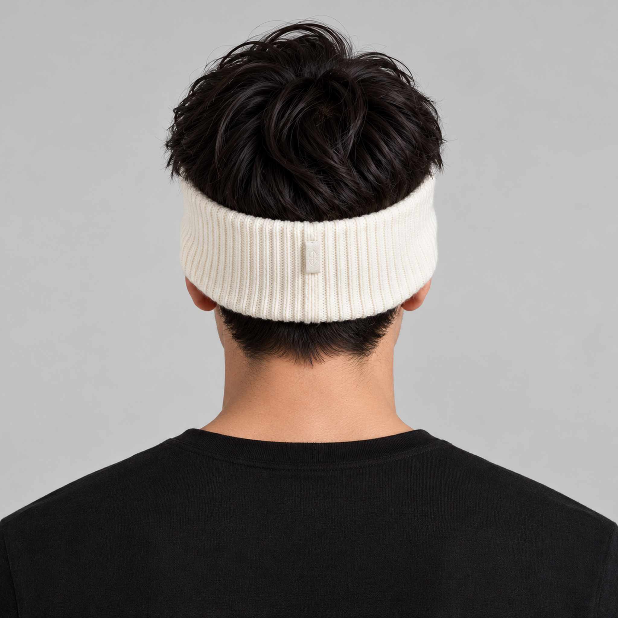 Goldbergh Warmth Headband in Snow White in Snow White — mens back. AI-generated from manufacturer reference photographs.
