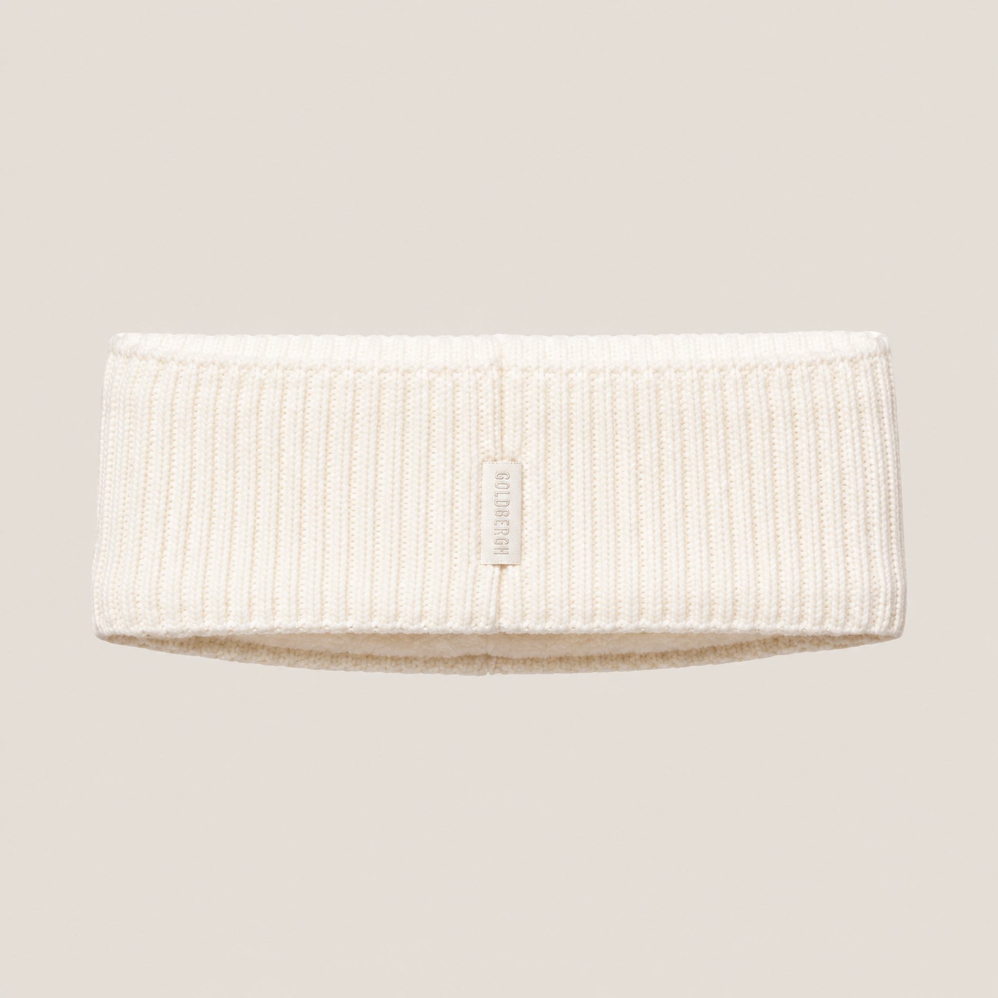 Goldbergh Warmth Headband in Snow White in Snow White — back. AI-generated from manufacturer reference photographs.