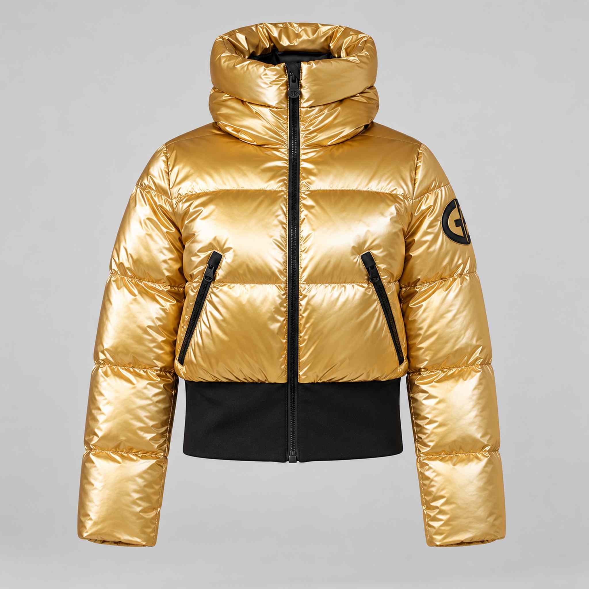 Goldbergh womens Bombardino Ski Jacket in Rich Gold (Rich Gold) - front. AI-generated from manufacturer imagery.