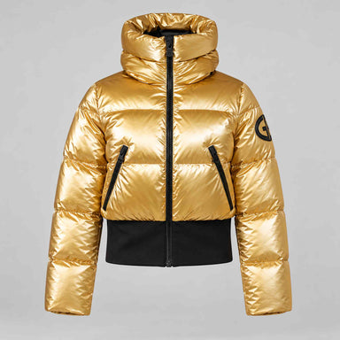 Goldbergh women's Bombardino Ski Jacket in Rich Gold – front view. AI-generated from manufacturer imagery.
