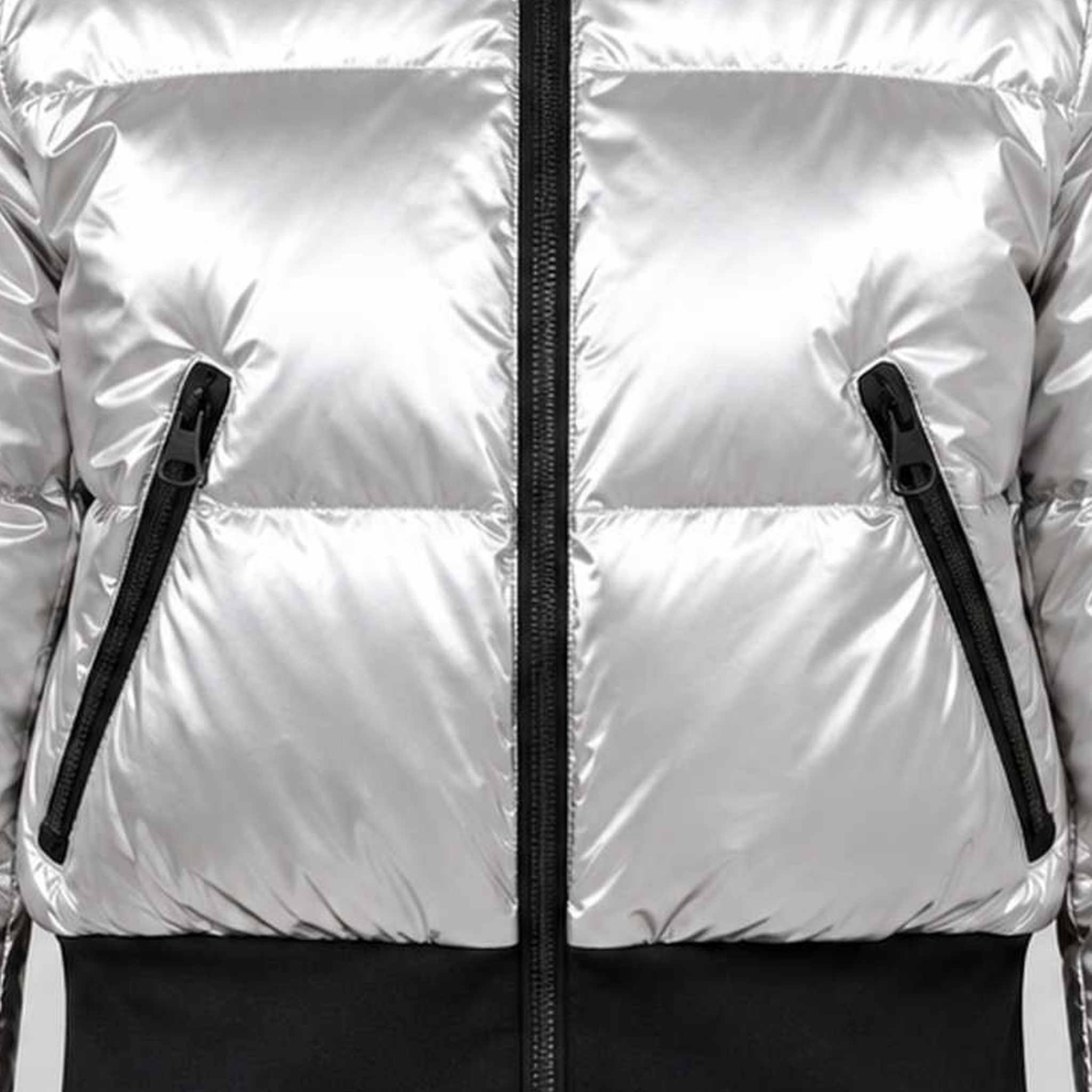 Goldbergh women's Bombardino Ski Jacket in Silver – feature detail view. AI-generated from manufacturer imagery.