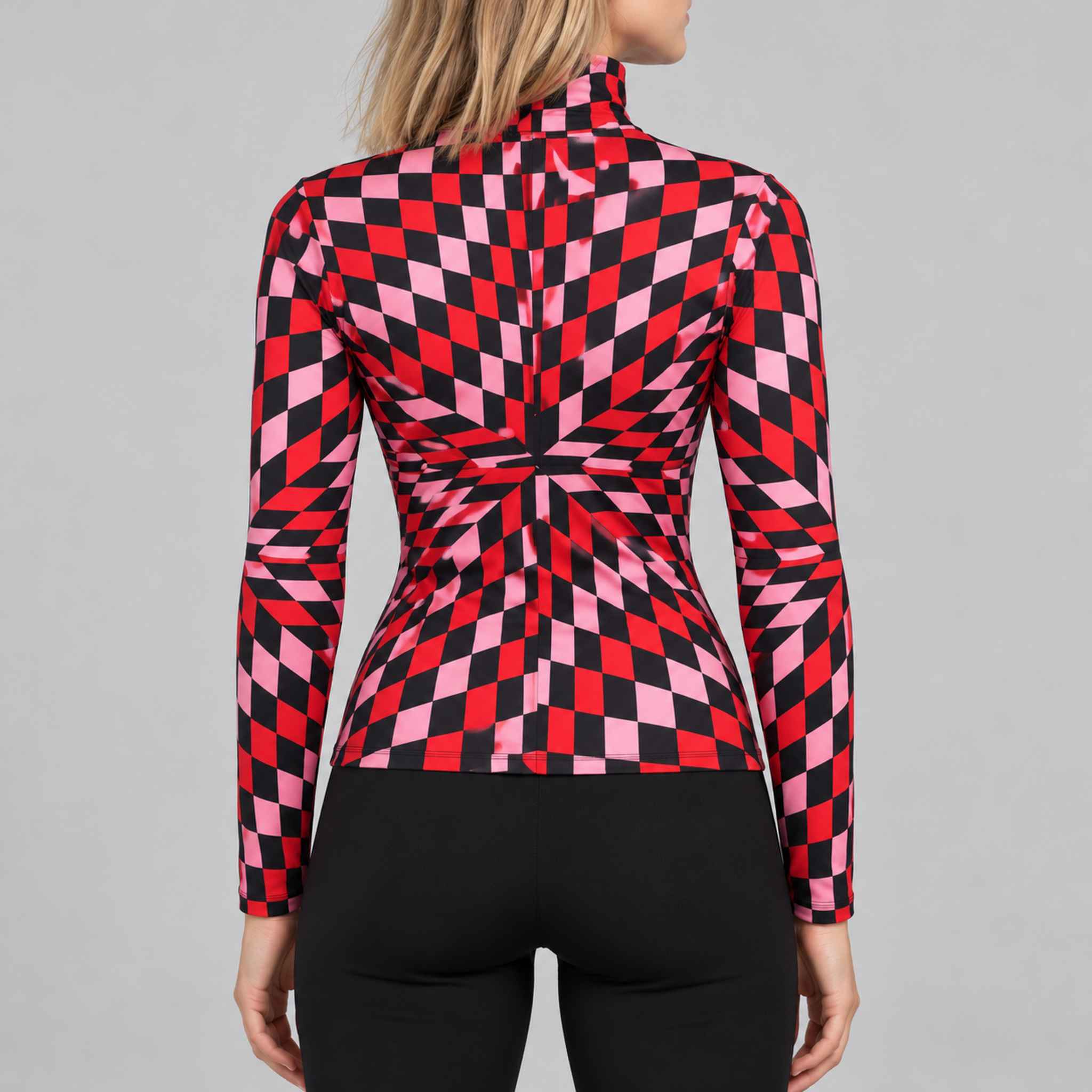 Goldbergh womens Chesu Pully (Spiral Chess Red) - model back. AI-generated from manufacturer imagery.