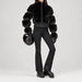 Goldbergh women's Furry Ski Jacket – ski pose view. AI-generated from manufacturer imagery.