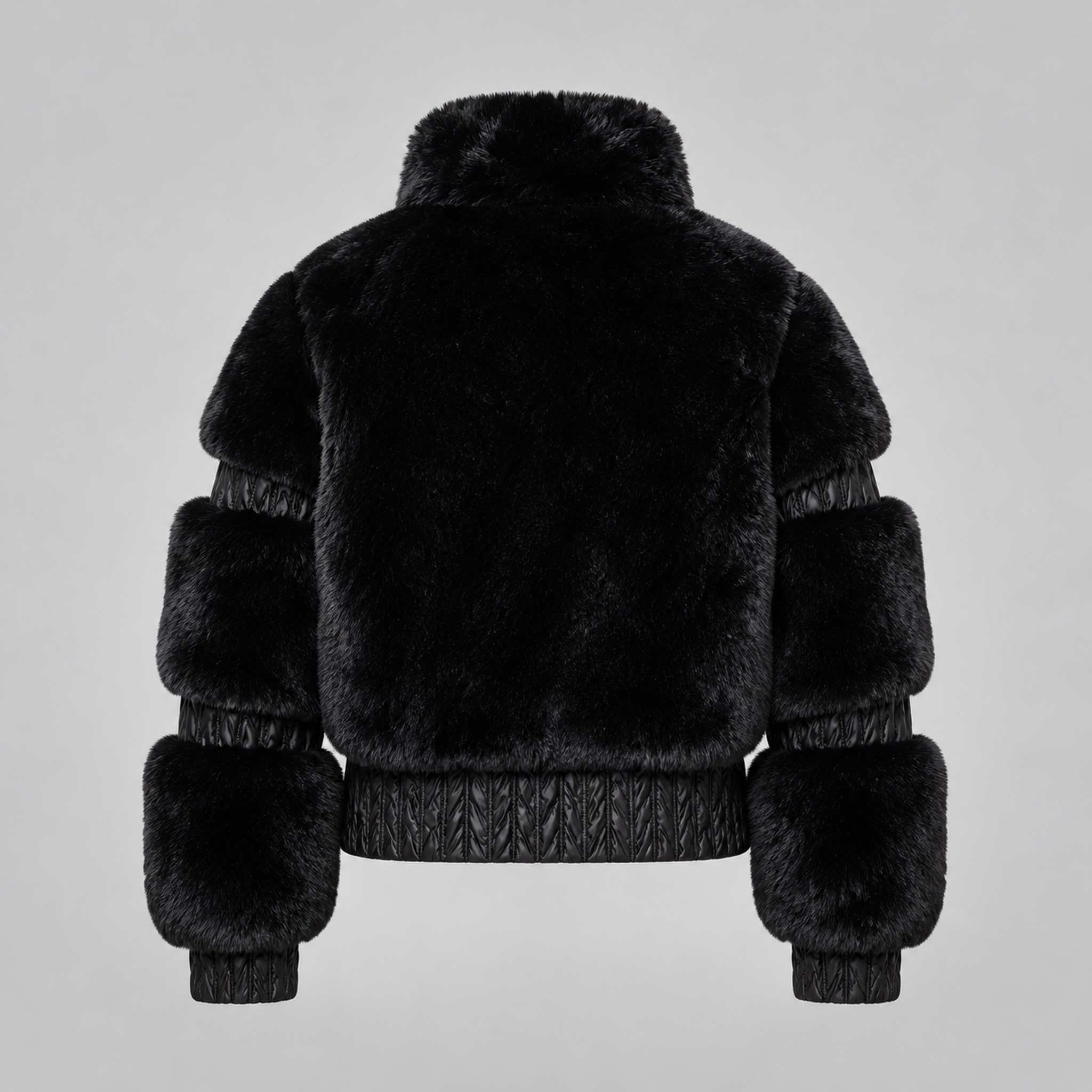 Goldbergh womens Furry Ski Jacket (Black) - back. AI-generated from manufacturer imagery.