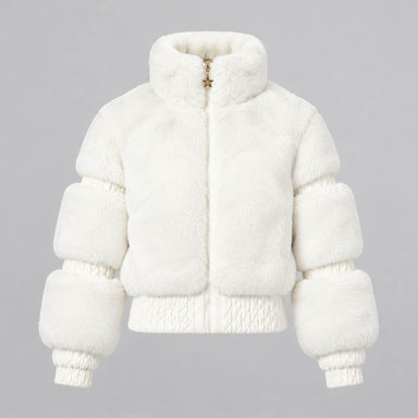 Goldbergh women's Furry Ski Jacket in White – front view. AI-generated from manufacturer imagery.