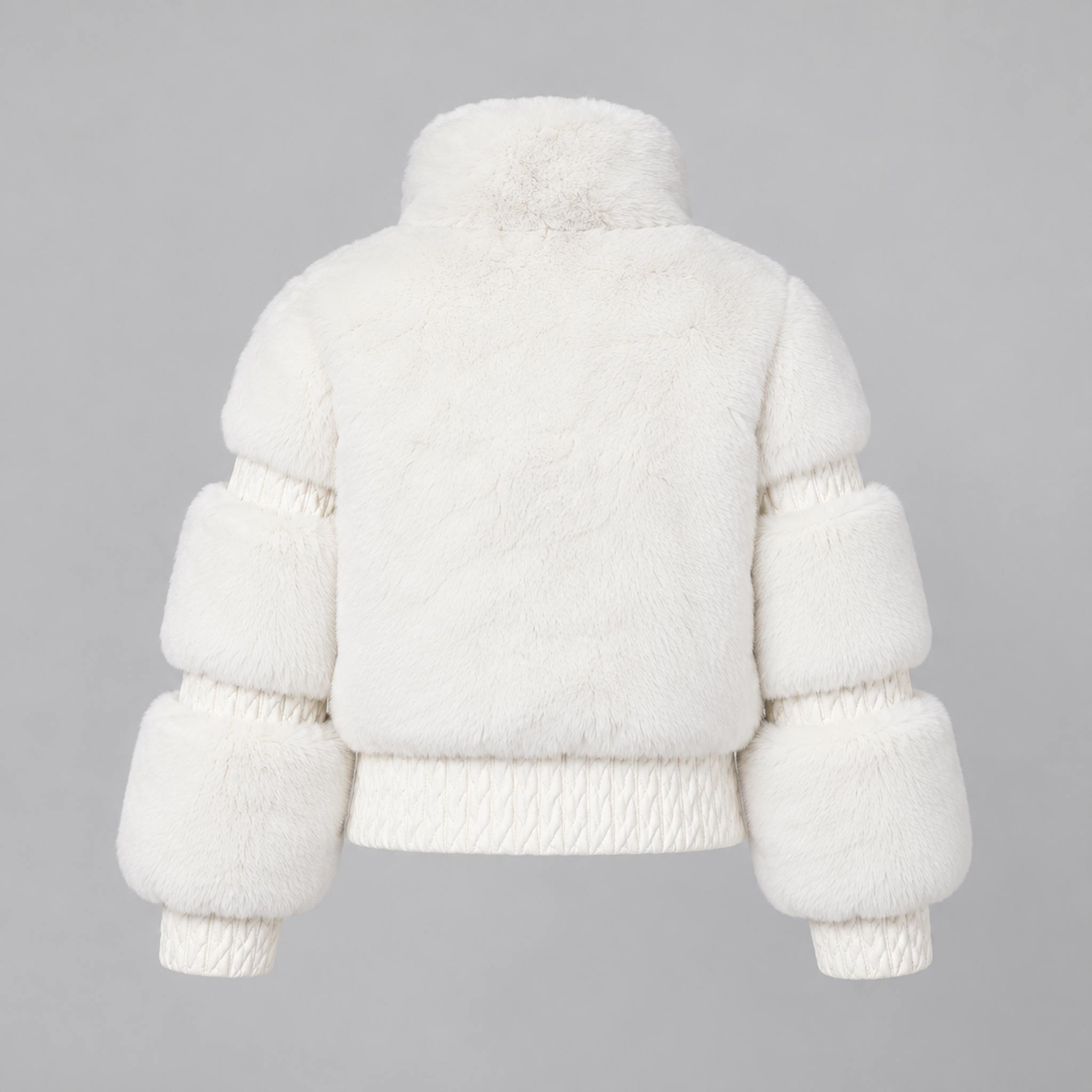 Goldbergh womens Furry Ski Jacket in White (Snow White) - back. AI-generated from manufacturer imagery.