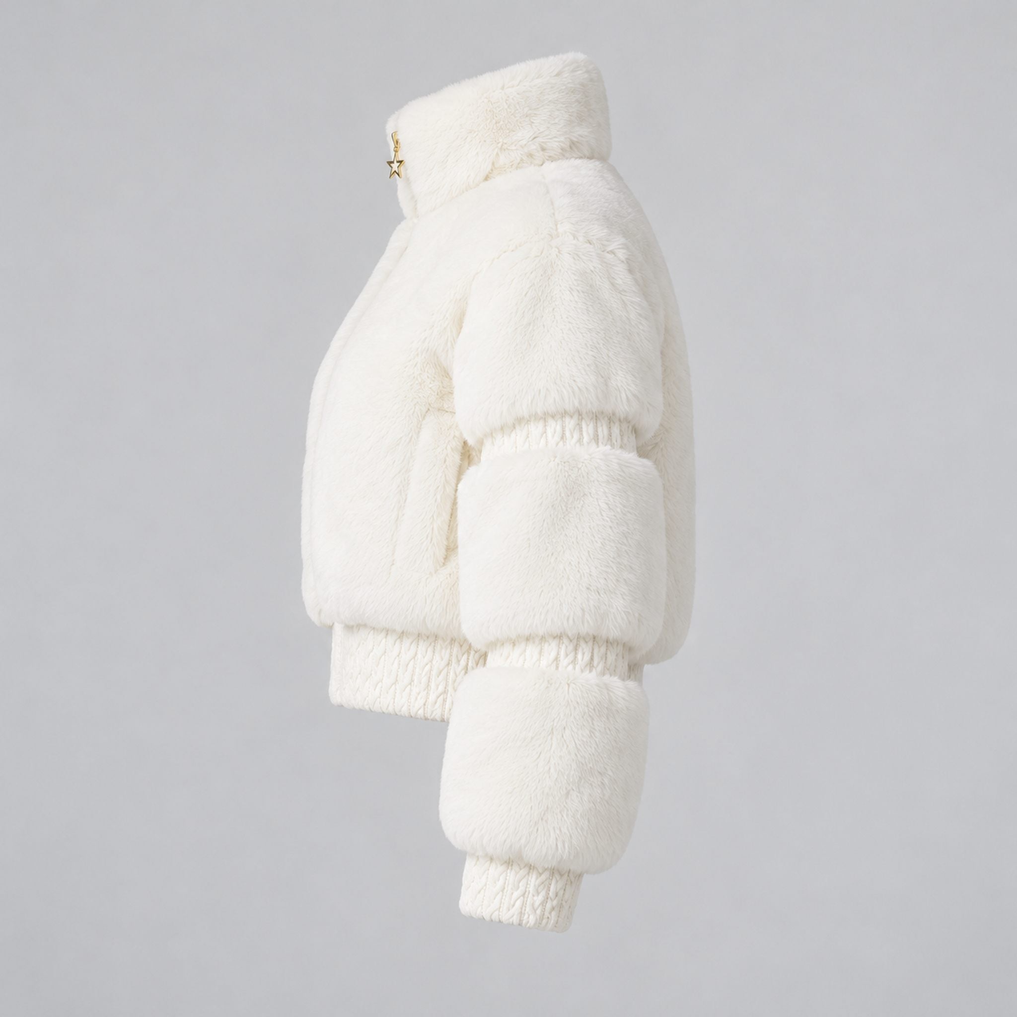 Goldbergh women's Furry Ski Jacket in White – side view. AI-generated from manufacturer imagery.