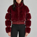 Goldbergh womens Furry Ski Jacket in Vino Rosso (Vino Rosso) - model front. AI-generated from manufacturer imagery.