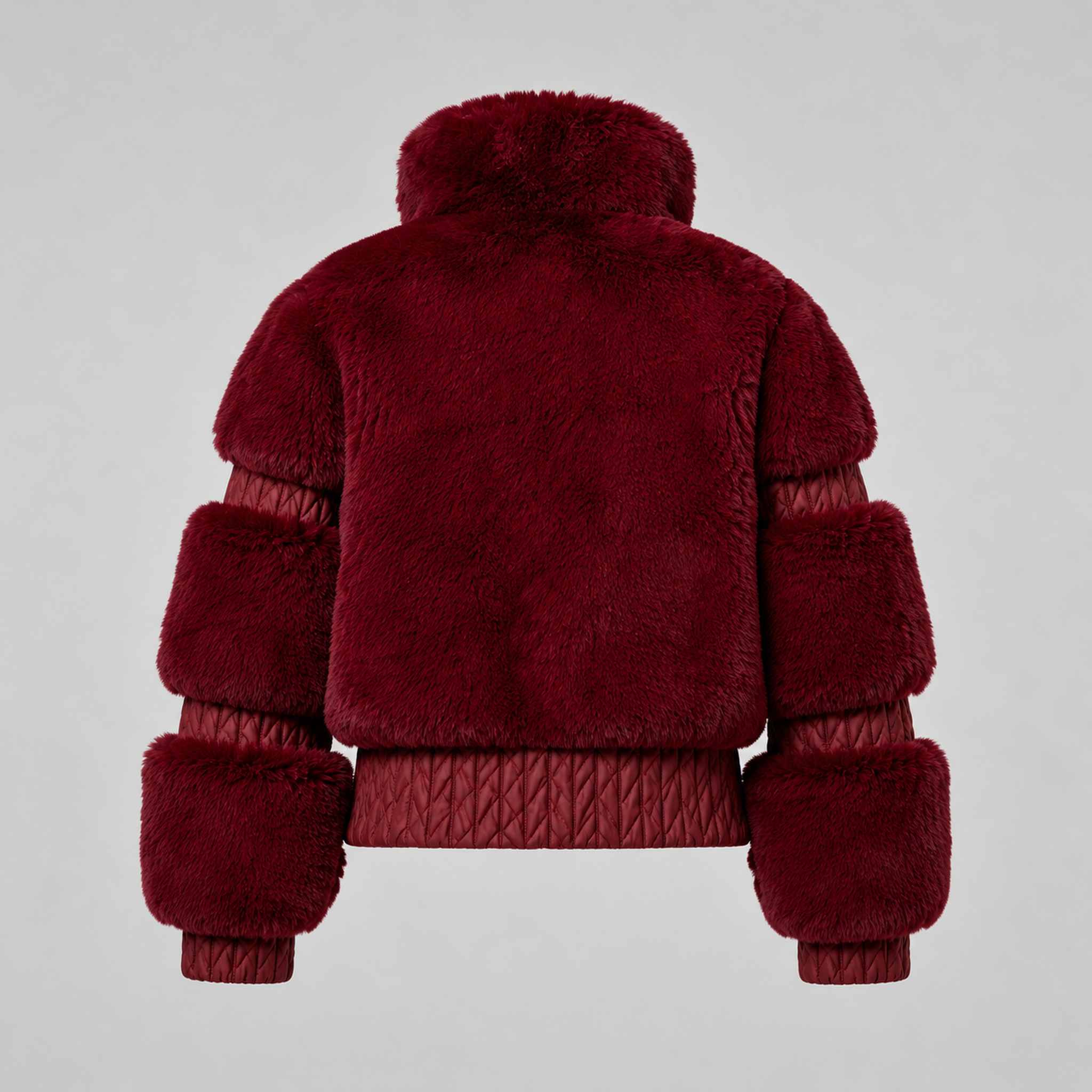 Goldbergh women's Furry Ski Jacket in Vino Rosso – back view. AI-generated from manufacturer imagery.
