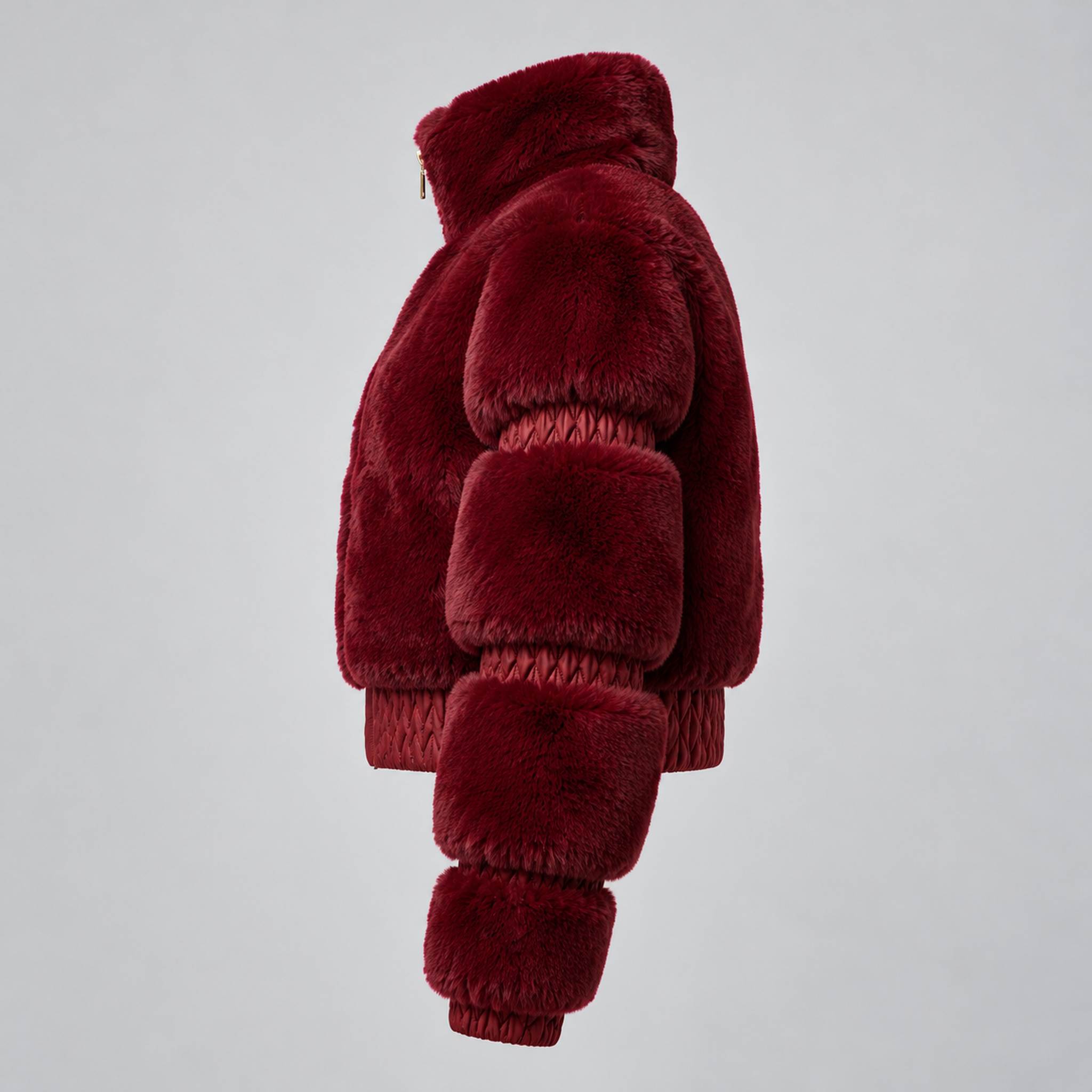 Goldbergh womens Furry Ski Jacket in Vino Rosso (Vino Rosso) - side. AI-generated from manufacturer imagery.