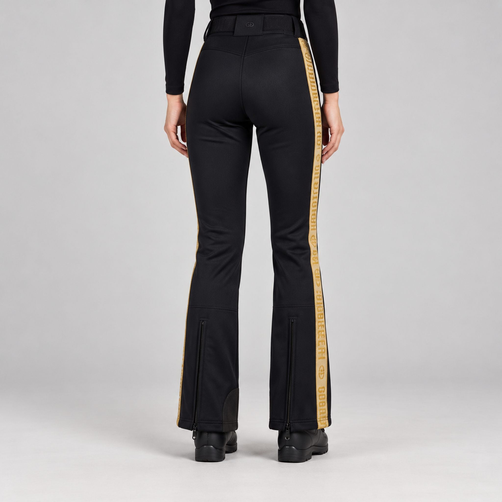 Goldbergh womens Golden Edge Ski Pants in Black (Black) - model back. AI-generated from manufacturer imagery.