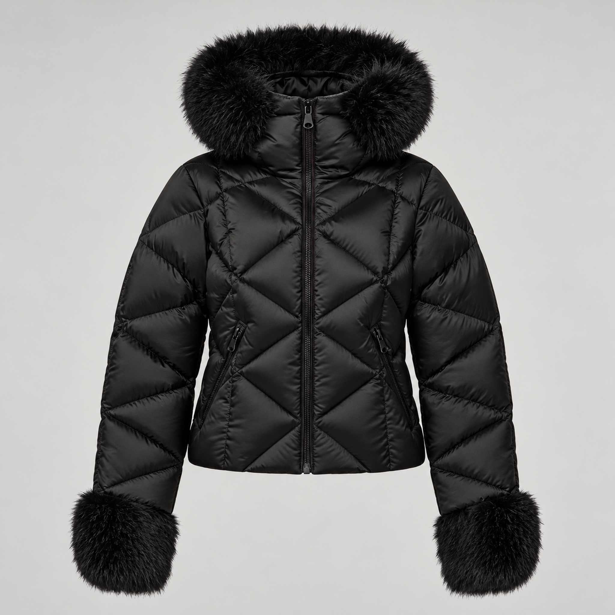 Goldbergh womens Harumi Ski Jacket in Black (Black) - front. AI-generated from manufacturer imagery.
