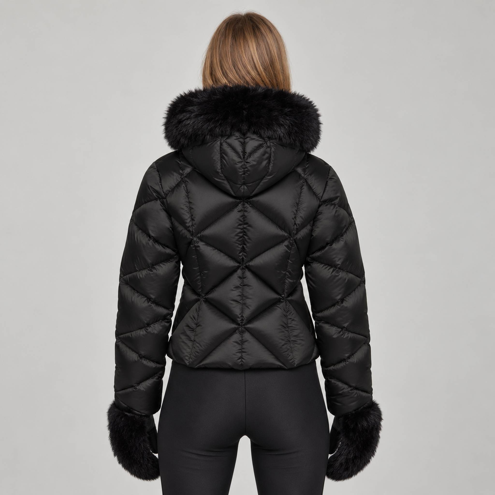 Goldbergh womens Harumi Ski Jacket in Black (Black) - model back. AI-generated from manufacturer imagery.