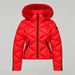 Goldbergh womens Harumi Ski Jacket in Flame Red (Flame) - front. AI-generated from manufacturer imagery.