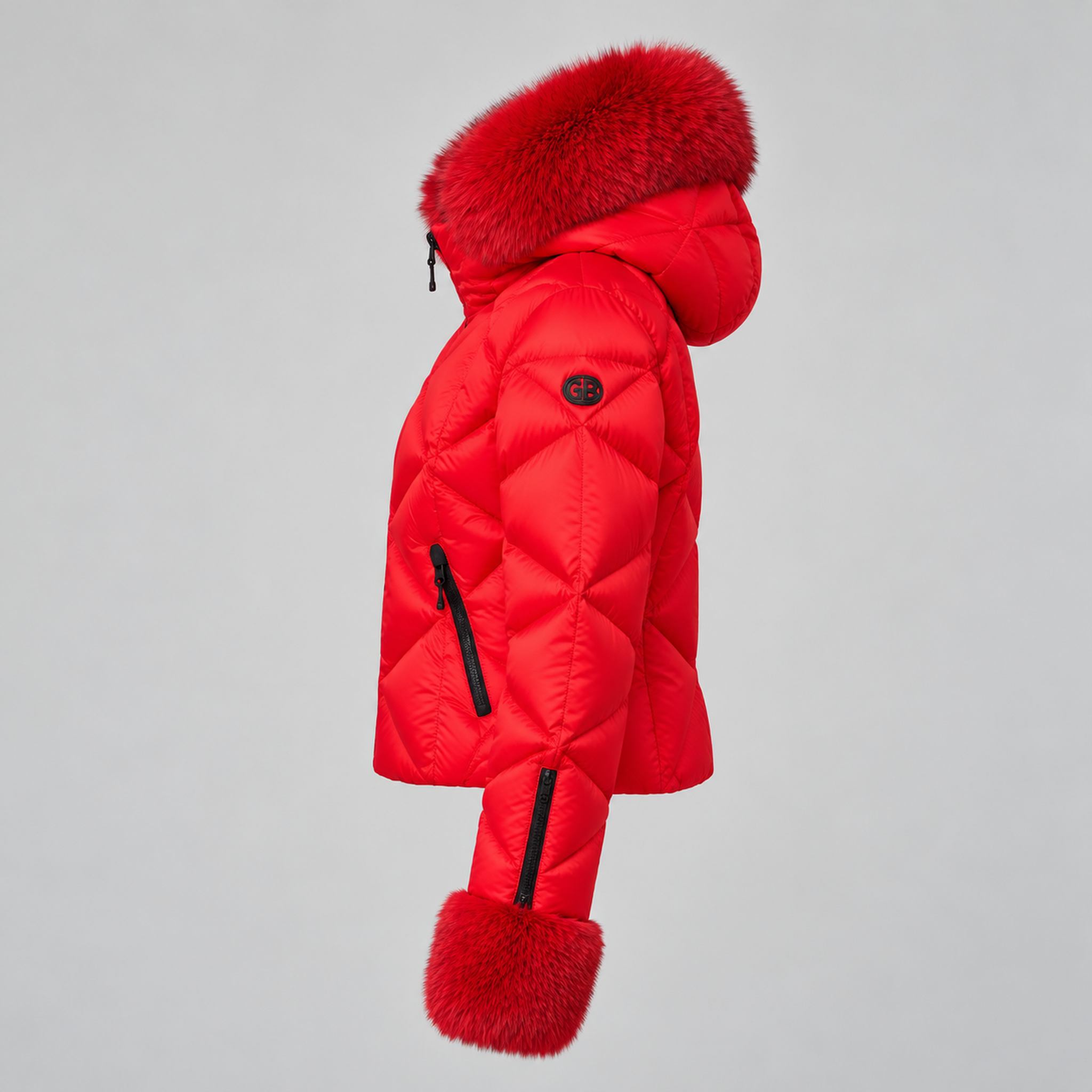 Goldbergh womens Harumi Ski Jacket in Flame Red (Flame) - side. AI-generated from manufacturer imagery.