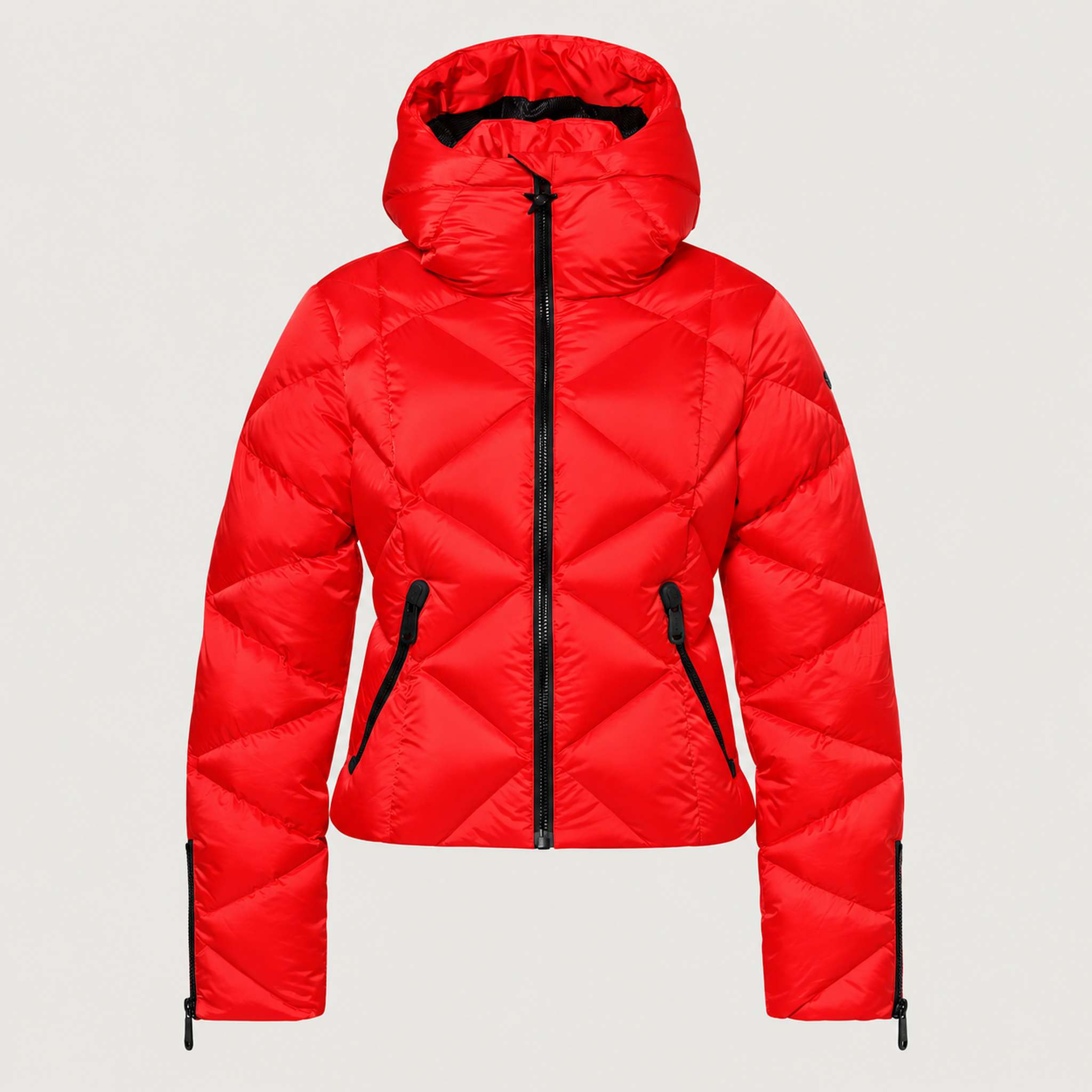 Goldbergh women's Harumi Ski Jacket in Flame Red – front view. AI-generated from manufacturer imagery.