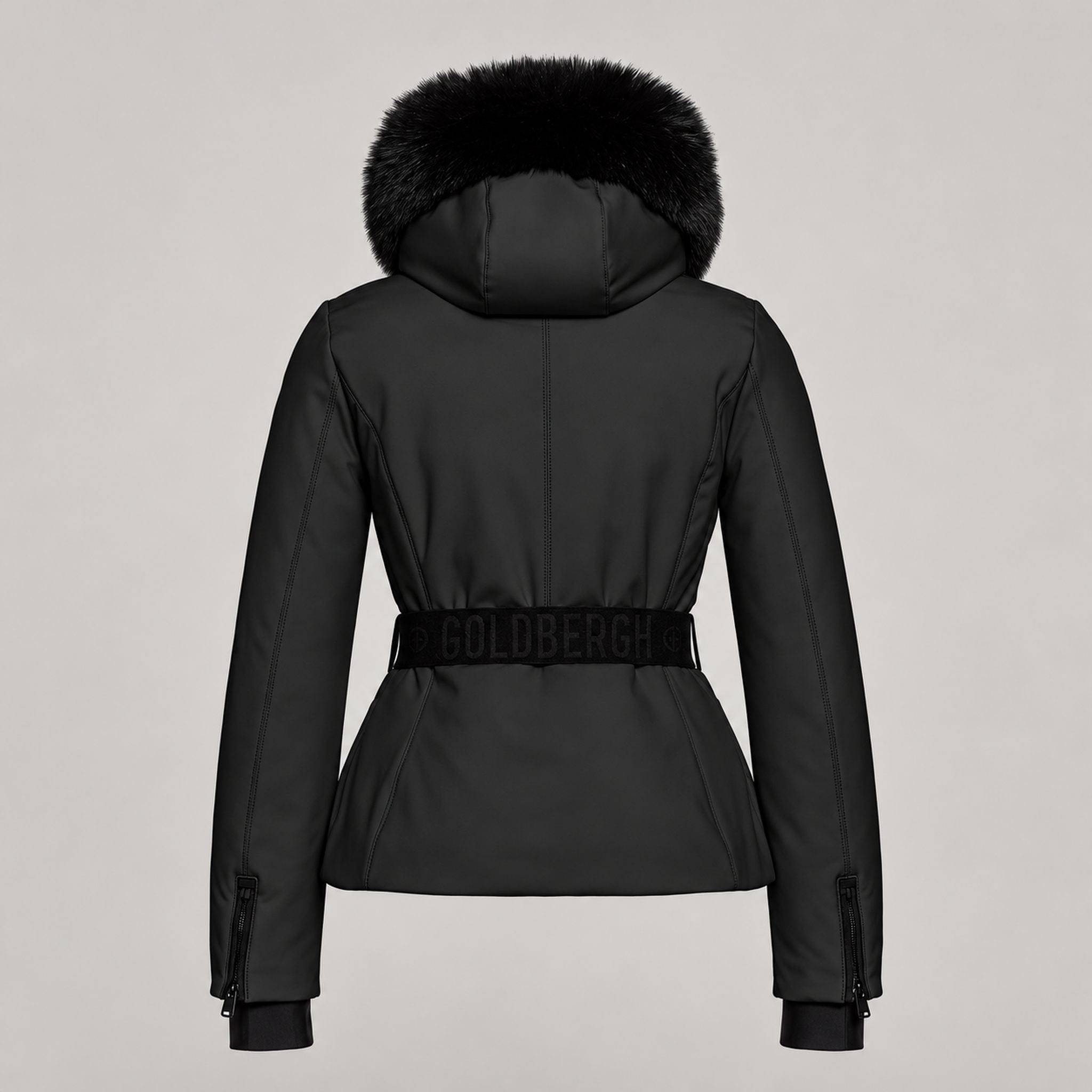 Goldbergh womens Hida Ski Jacket in Black - back. AI-generated from manufacturer imagery.