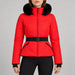 Goldbergh womens Hida Ski Jacket in Flame Red (Flame) - model front. AI-generated from manufacturer imagery.