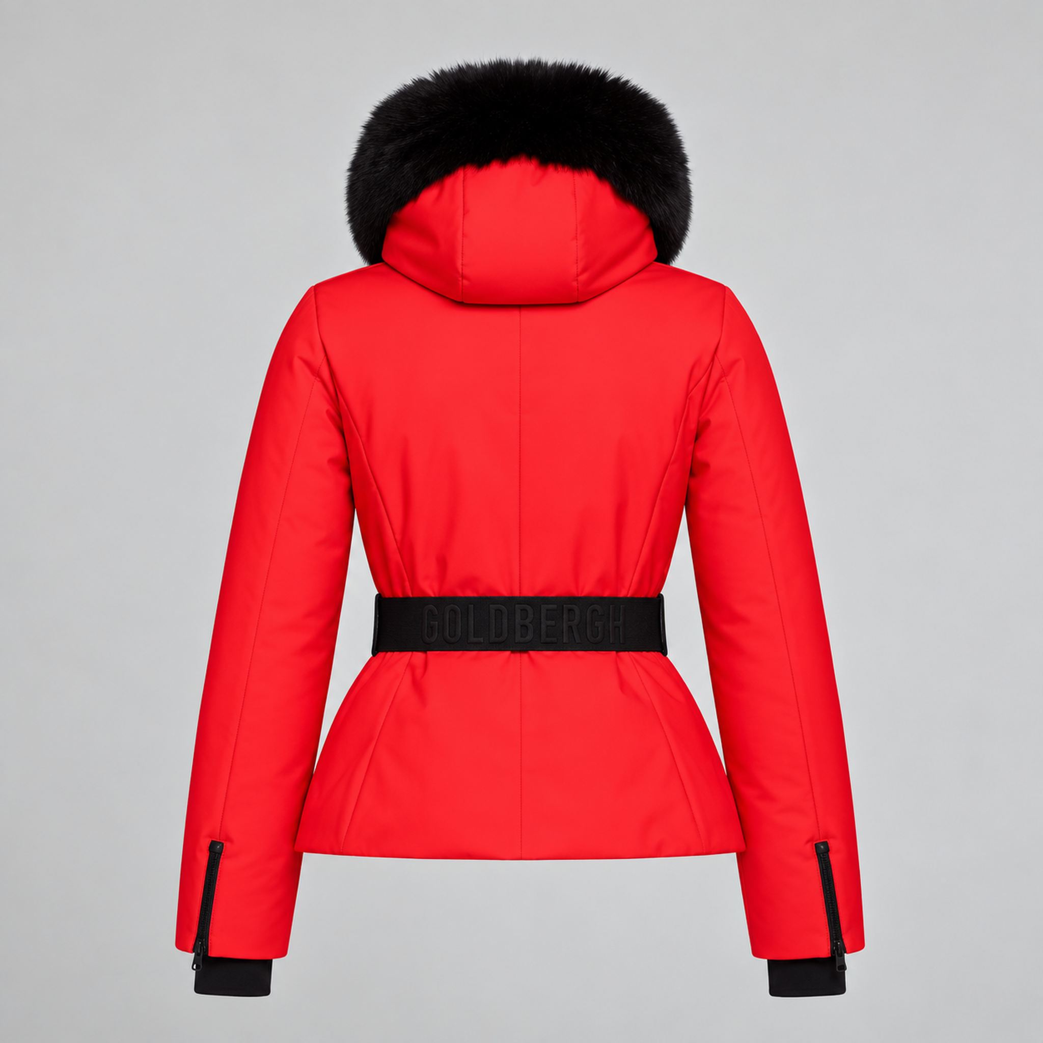 Goldbergh womens Hida Ski Jacket in Flame Red (Flame) - back. AI-generated from manufacturer imagery.