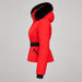 Goldbergh womens Hida Ski Jacket in Flame Red (Flame) - side. AI-generated from manufacturer imagery.