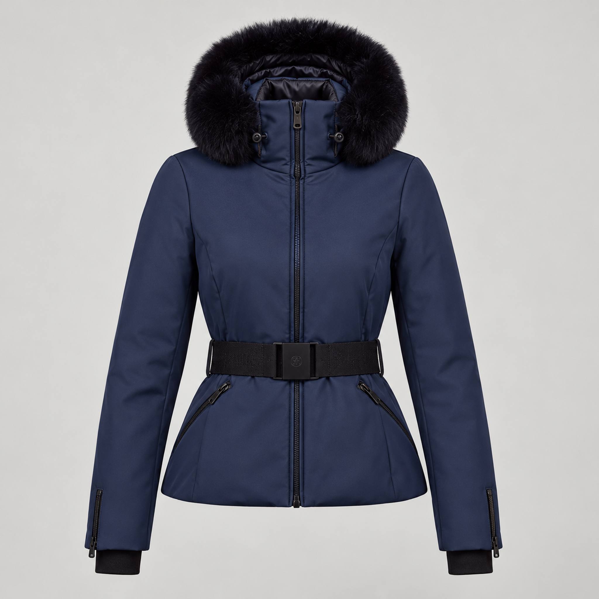 Goldbergh womens Hida Ski Jacket in French Blue (French Blue) - front. AI-generated from manufacturer imagery.