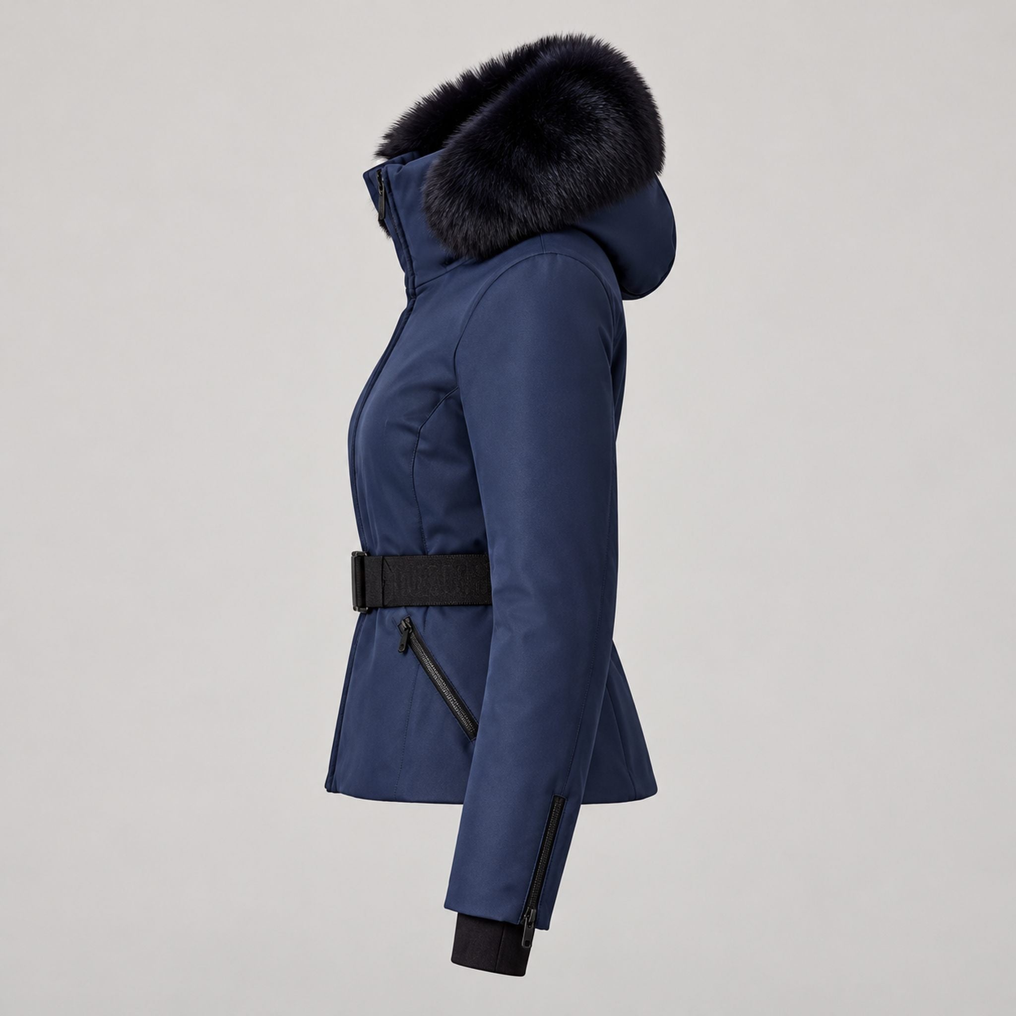 Goldbergh womens Hida Ski Jacket in French Blue (French Blue) - side. AI-generated from manufacturer imagery.