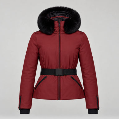 Goldbergh women's Hida Ski Jacket in Vino Rosso – front view. AI-generated from manufacturer imagery.
