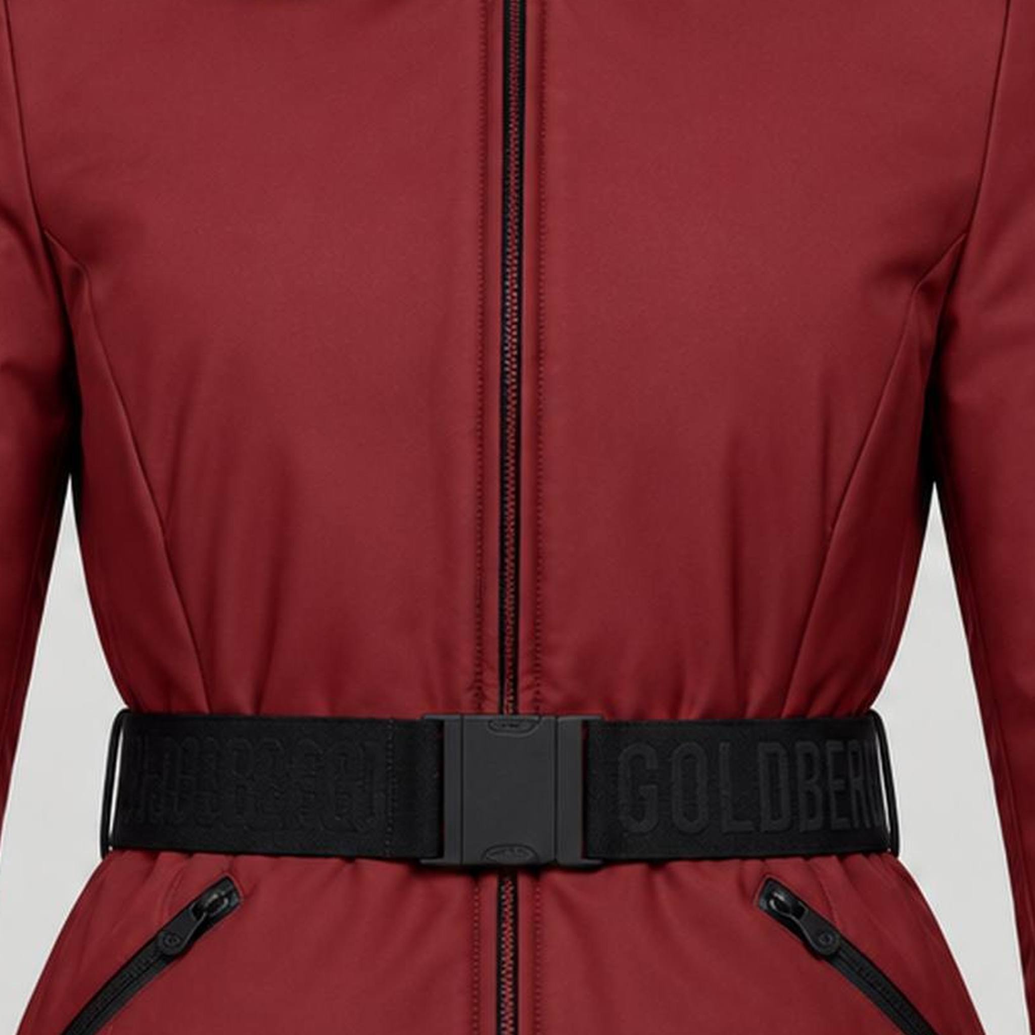 Goldbergh women's Hida Ski Jacket in Vino Rosso – feature detail view. AI-generated from manufacturer imagery.