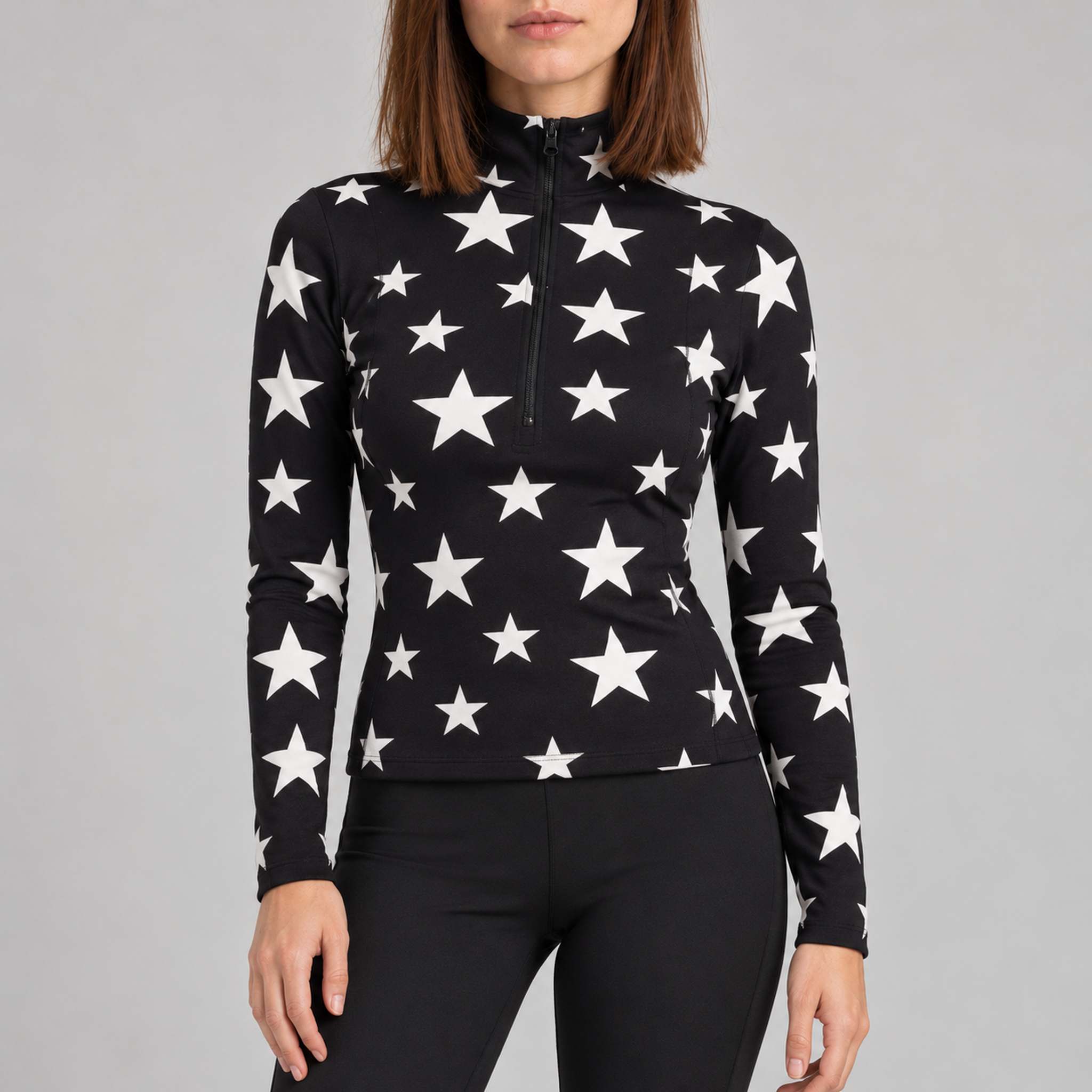 Goldbergh womens Hikari Pully in Black (Black) - model front. AI-generated from manufacturer imagery.