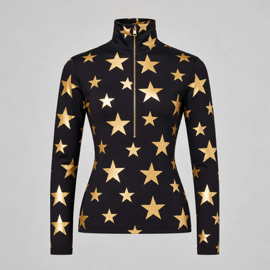 Goldbergh womens Hikari Pully in Black/Gold (Black/Gold) - front. AI-generated from manufacturer imagery.