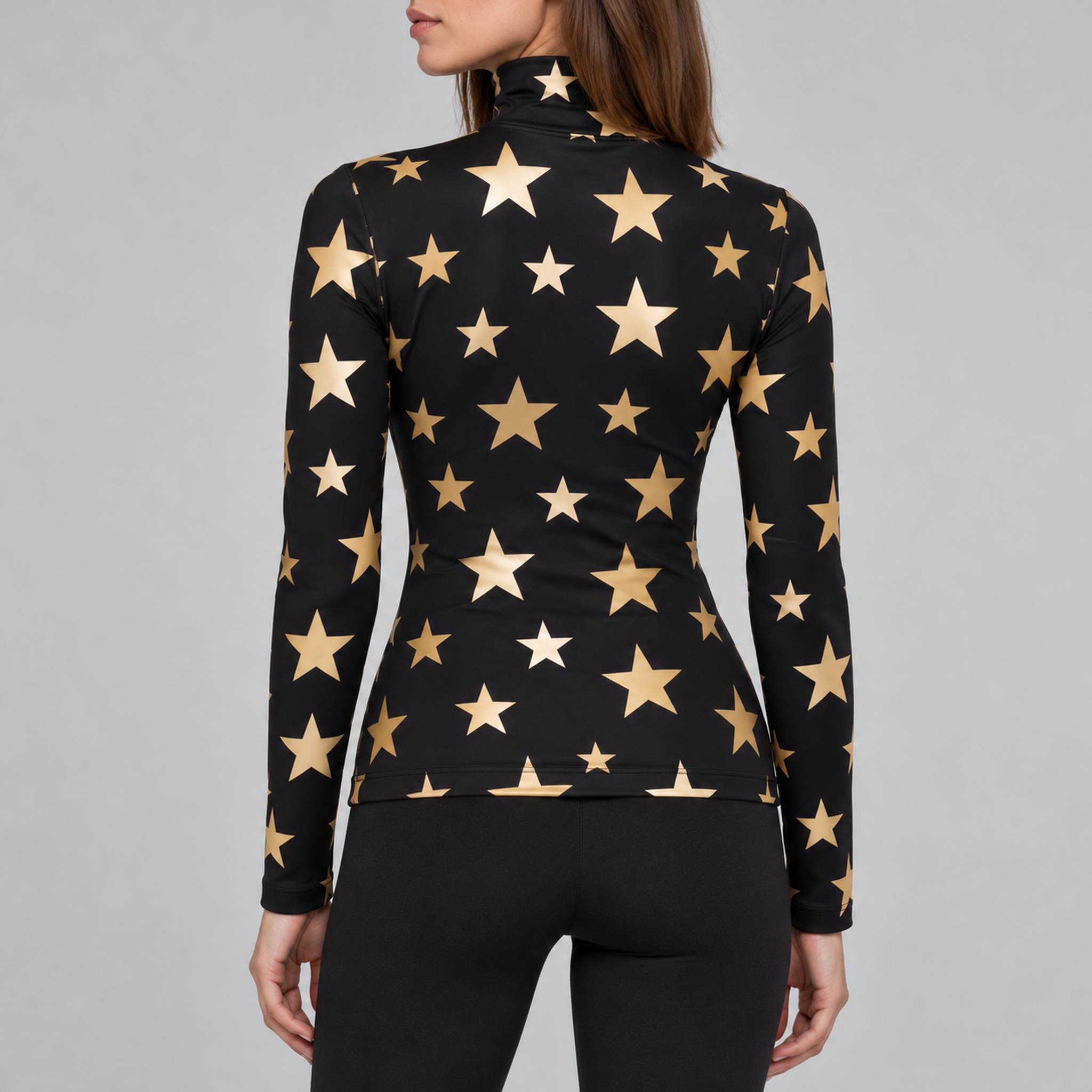 Goldbergh womens Hikari Pully in Black/Gold (Black/Gold) - model back. AI-generated from manufacturer imagery.