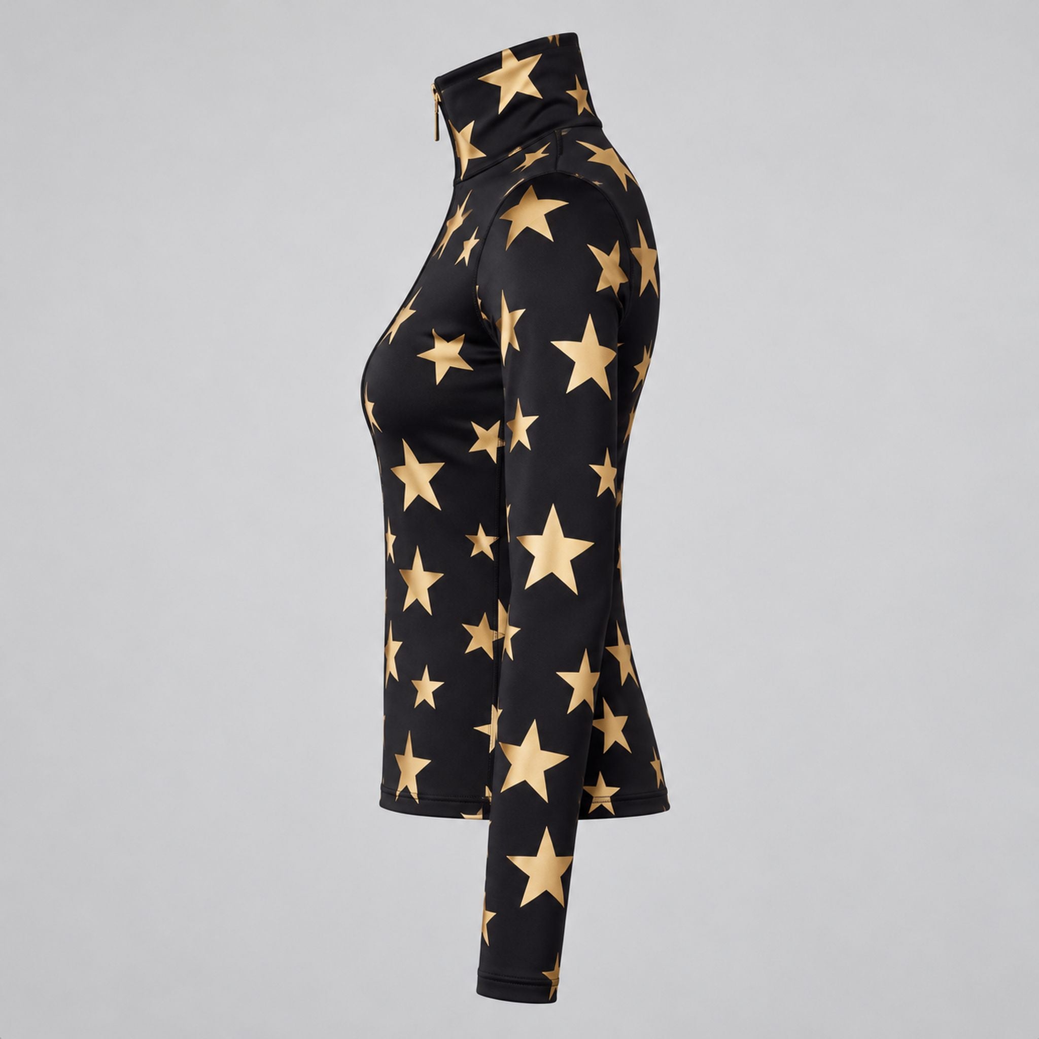 Goldbergh womens Hikari Pully in Black/Gold (Black/Gold) - side. AI-generated from manufacturer imagery.