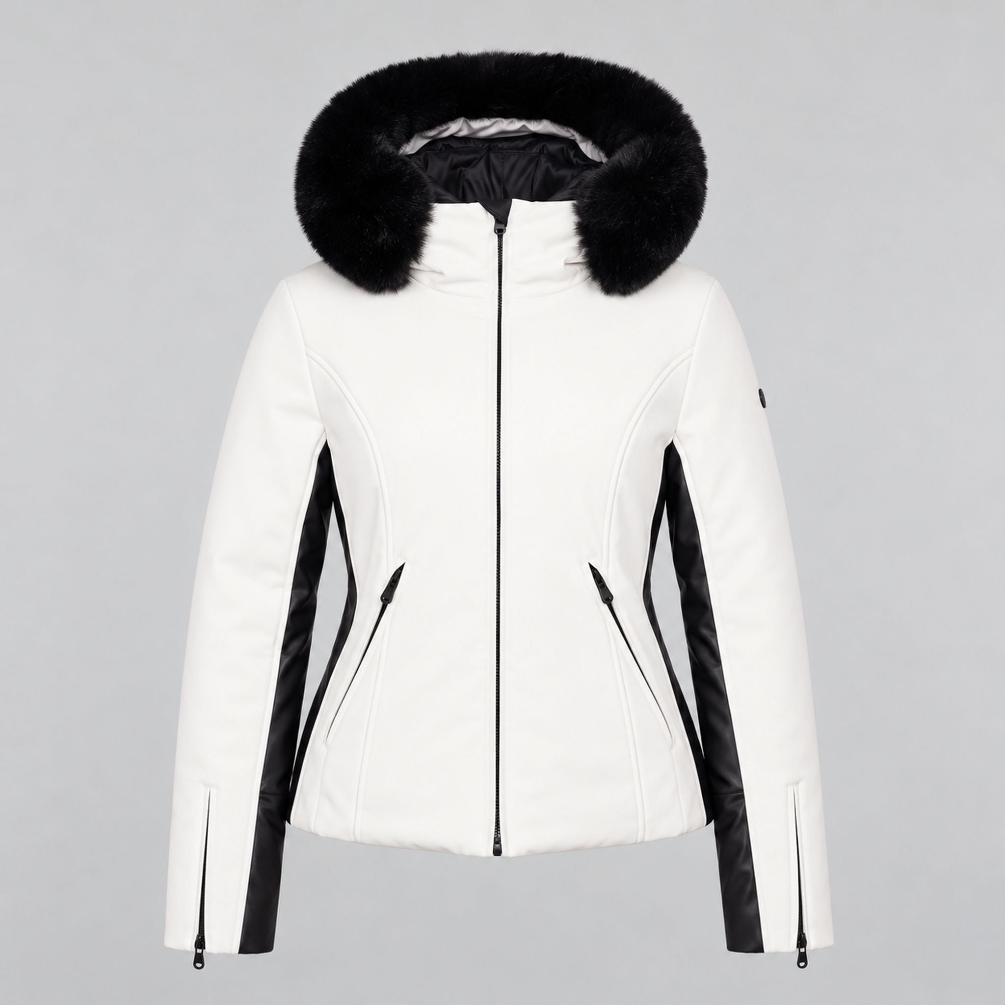 Goldbergh womens Kibo Ski Jacket (Snow White) - front. AI-generated from manufacturer imagery.