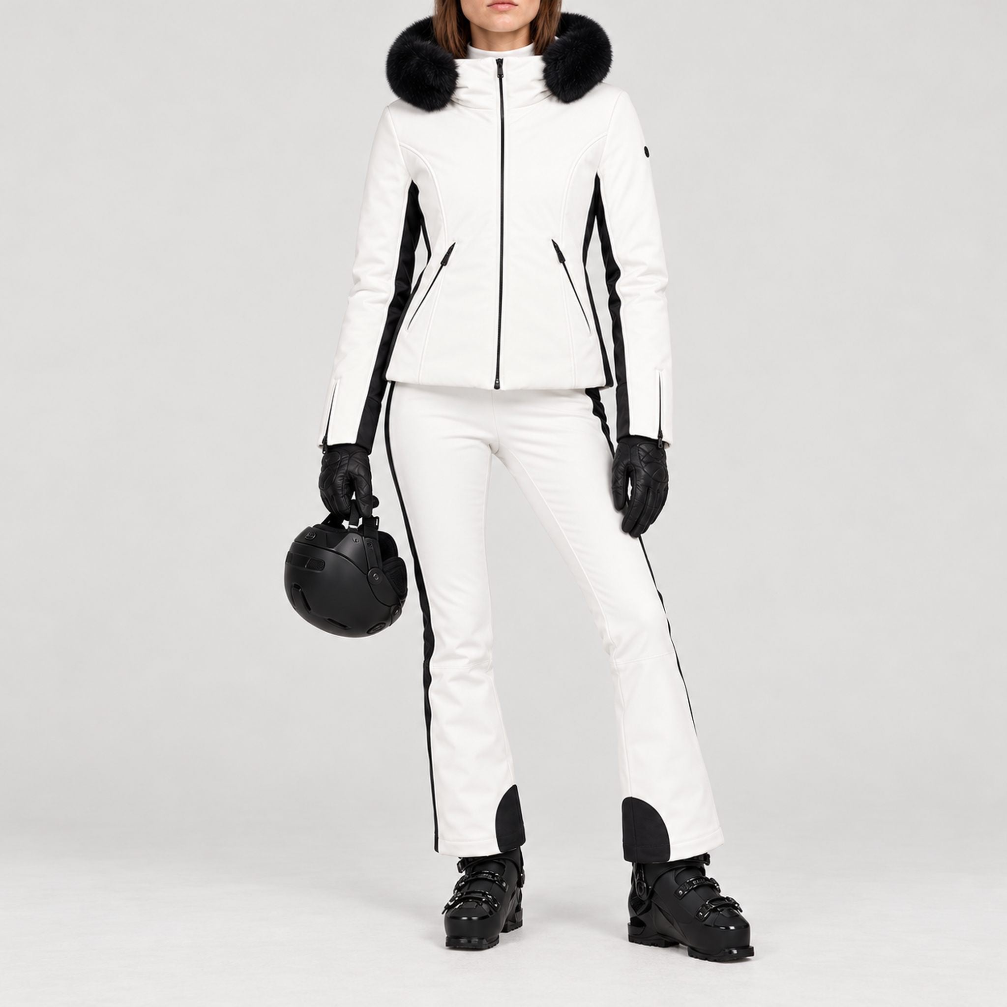 Goldbergh women's Kibo Ski Jacket – ski pose view. AI-generated from manufacturer imagery.