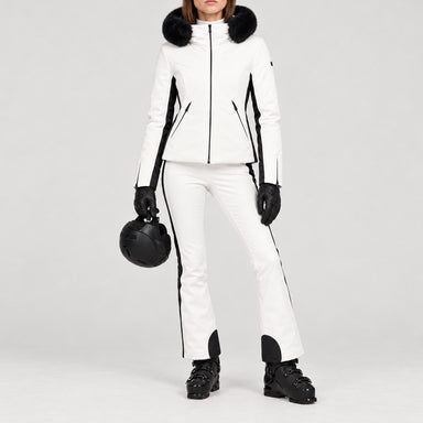 Goldbergh women's Kibo Ski Jacket – ski pose view. AI-generated from manufacturer imagery.