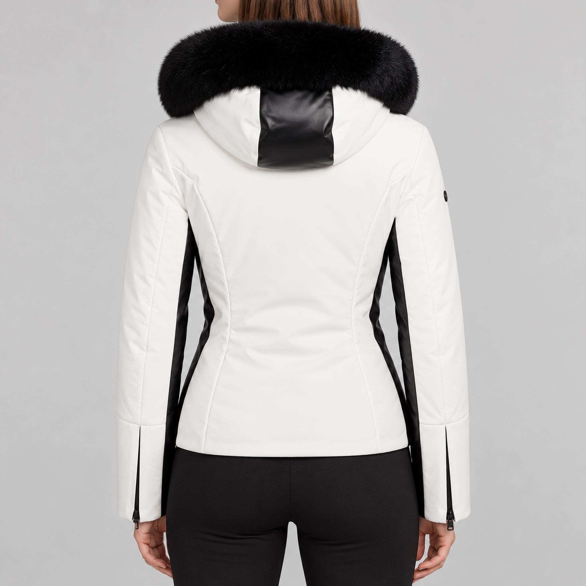 Goldbergh womens Kibo Ski Jacket (Snow White) - model back. AI-generated from manufacturer imagery.