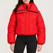 Goldbergh womens Koi Ski Jacket in Flame Red (Flame) - model front. AI-generated from manufacturer imagery.