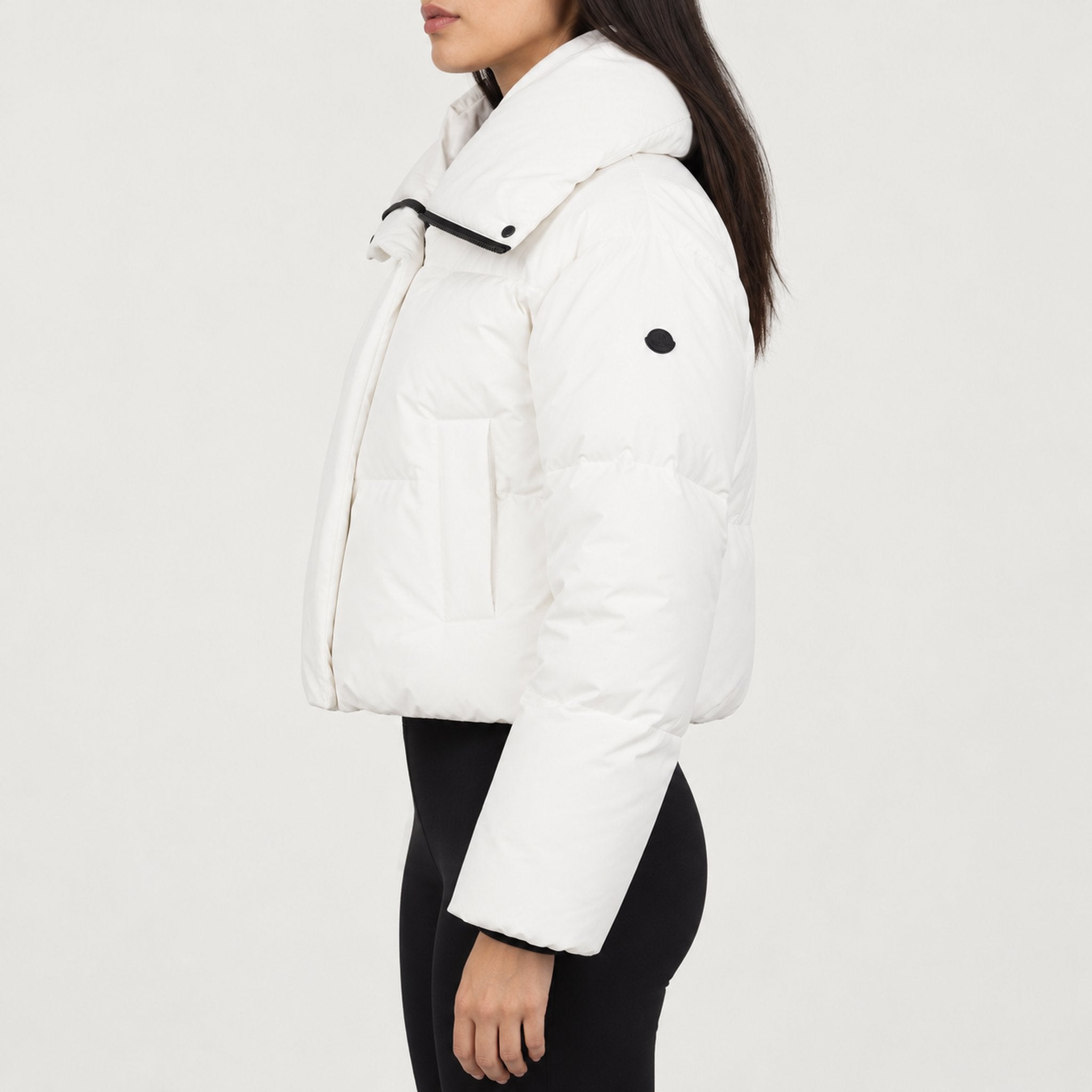 Goldbergh womens Koi Ski Jacket in White (Snow White) - model side. AI-generated from manufacturer imagery.