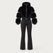 Goldbergh womens Lieke Ski Suit (Black) - front. AI-generated from manufacturer imagery.
