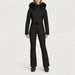 Goldbergh womens Parry Longer Length Ski Suit in Black (Black) - model front. AI-generated from manufacturer imagery.