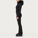 Goldbergh womens Parry Longer Length Ski Suit in Black (Black) - model side. AI-generated from manufacturer imagery.