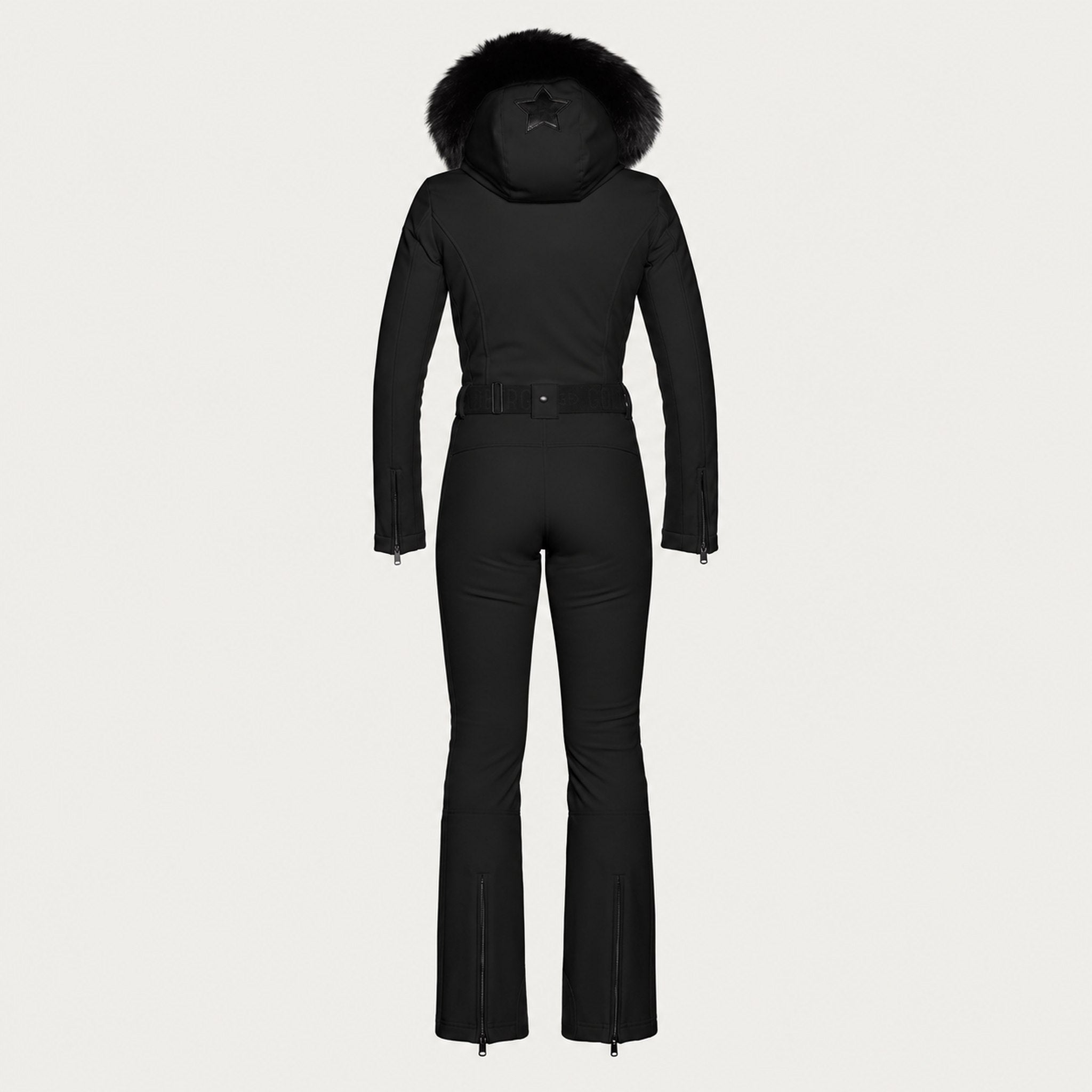 Goldbergh womens Parry Longer Length Ski Suit in Black (Black) - back. AI-generated from manufacturer imagery.