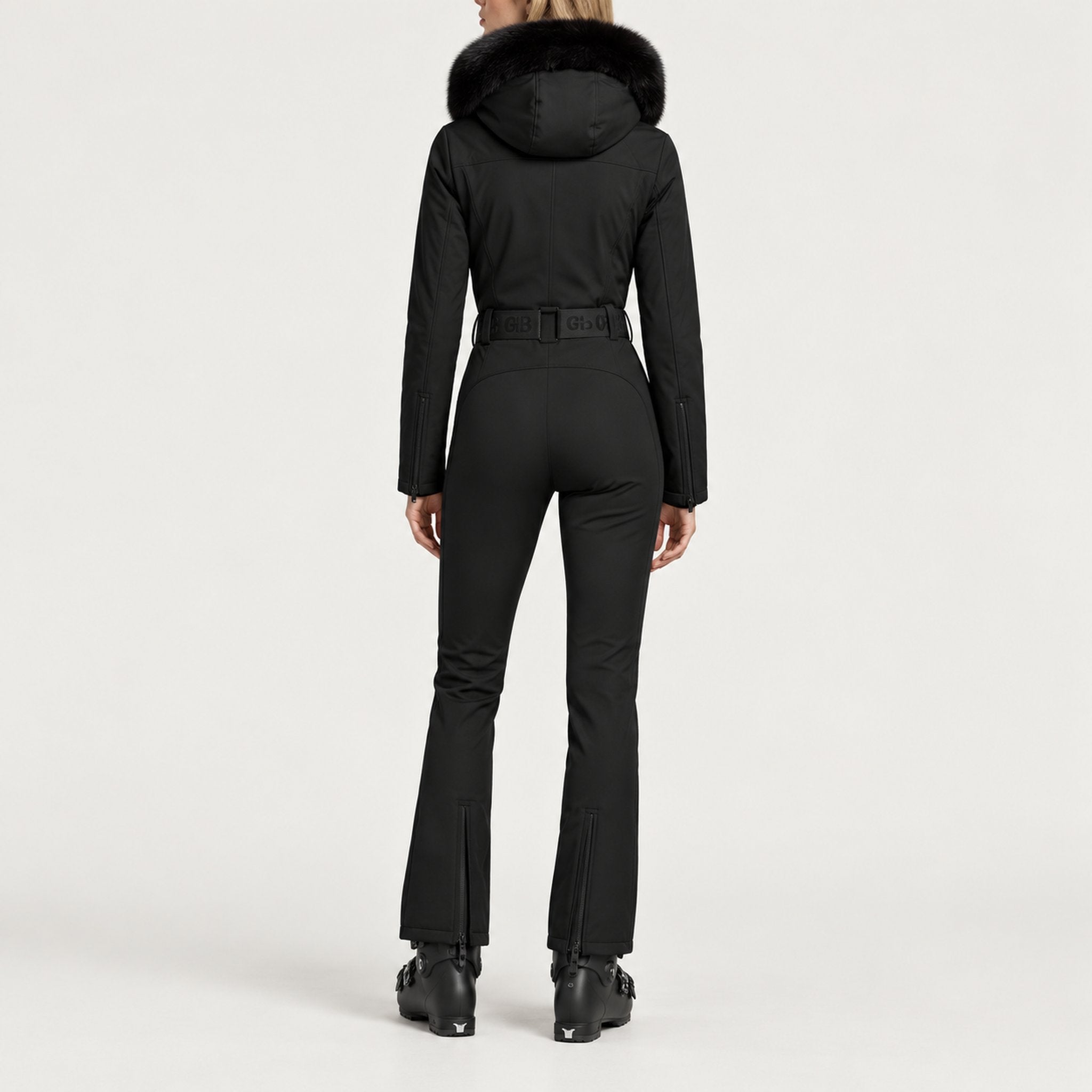 Goldbergh womens Parry Ski Suit in Black (Black) - model back. AI-generated from manufacturer imagery.